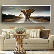 Africa Elephant Animal Landscape Canvas Art Posters and Prints Scandinavia Nordic Abstract Wall Art Picture for Living Room 2024 - buy cheap