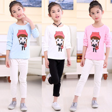 Children's Clothing Spring Underwear Lovely Girl Long Sleeve Cartoon T-shirt 2024 - buy cheap