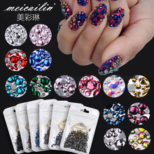 Meicailin 5g/bag Nail Art AB Color HotFix Rhinestone for Nails Mix Size DIY Flatback Nail Rhinestones Decoration Crystal Stones 2024 - buy cheap