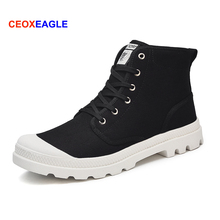 2019 New Fashion High Top Sneakers Canvas Shoes Men Casual Shoe Women Flats Basket Lace Up Trainers Chaussure Plus Sizes 36-47# 2024 - buy cheap