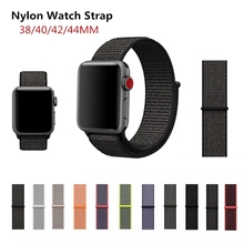 Ремешок для часов Apple Watch 1/2/3, 42 мм, 38 мм, нейлоновый мягкий дышащий сменный ремешок, спортивный ремешок для iWatch Series 4, 44, 40 мм 2024 - купить недорого