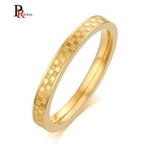 2.5MM Stainless Steel Square Rings for Women Gold Tone Female Girl Finger Gifts Jewelry 2024 - buy cheap