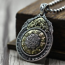 S925 pure silver Chinese zodia nine-nine gossip evil men and women tag retro vajra Thai silver pendant 2024 - buy cheap