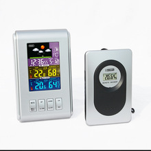 Color screen wireless meteorological indoor and outdoor temperature and humidity meter multifunctional alarm clock calendar 2024 - buy cheap