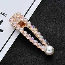 Crystal Beads Hairpin Women Clip Hair Accessories Girl's Head Jewelry Handmade Pearl Hairpin Nice Delicate Wedding Ornaments 2024 - buy cheap
