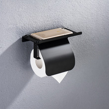 Portarrollos de acero inoxidable conciso, soporte de papel higiénico de montaje en pared con estante para teléfono, accesorio de baño 2024 - compra barato