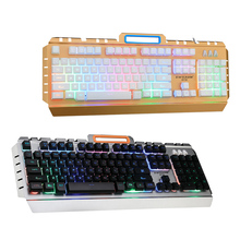 Elisona-retroiluminación LED con cable USB, 104 teclas, sensación mecánica, teclado para Gaming, teclado para PC, ordenador, LOL DOTA 2024 - compra barato