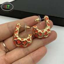 F.J4Z Fashion Design Earrings for Women Baroque Enamel J Shaped Hook Earring DropShipping Jewelry Wholesale 2024 - buy cheap