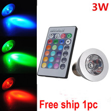 E27 3W 90-240V 16 Colors Changing RGB LED Lamp Spot Light RGB LED Bulb Lamp Spotlight with Remote Control Free Shipping 2024 - buy cheap