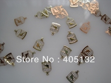 Approx. 1000pcs/bag Metal Gold Bird Cage Design Non-adhesive Metal Slices Nail Art Decoration MS-219-2 2024 - buy cheap