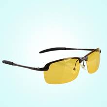 Мужские спортивные ночного вождения с антибликовым покрытием очки поляризованные желтый драйвер солнцезащитных очков 2024 - купить недорого