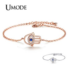 UMODE Women Lucky Blue Evil Eye Hamsa Hand Bracelets Cubic Zircon Link Chain Bracelets Jewelry Accessories Gifts UB0162 2024 - buy cheap