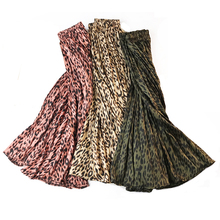 Senhoras leopardo imprimir saias plissadas das mulheres primavera verão midi saia longa coreano elegante cintura alta a-line saias de sol feminino saia 2024 - compre barato