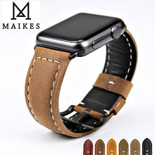 MAIKES watchband leather watch strap for apple watch bands 44mm 40mm 42mm 38mm series 4 3 2 1 iwatch Watch bracelet 2024 - buy cheap