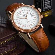 Nova marca de topo clássico relógio masculino luxo yazole pulseira couro relógio moda casual masculino relógio calendário relogio masculino hombre 2024 - compre barato