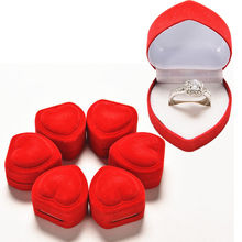 Ring Jewelry Packaging Red Heart Shape Ring Box Mini Cute Carrying Cases For Rings Display Box  New Arrival 2024 - buy cheap
