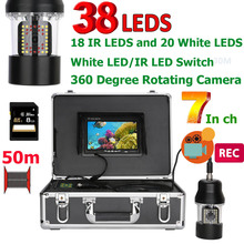 GAMWATER 7 Inch DVR Recorder Underwater Fishing Video Camera Fish Finder 38 LEDs 360 Degree Rotating Camera 20m 50m 100m 2024 - buy cheap