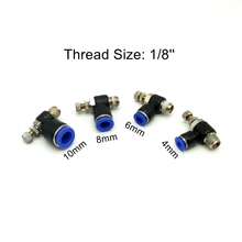 10pcs/lot Pneumatic Fittings G1/8'' Tube 4mm 6mm 8mm 10mm Elbow Pneumatic Air Flow Speed Controller Fittings Air Valve 2024 - buy cheap