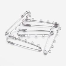 200pcs 75x21mm Iron Kilt Safety Pins Clips Brooch Findings DIY Jewelry Accessories with 5 Loops for Pendants Hole: 3mm Wholesale 2024 - buy cheap