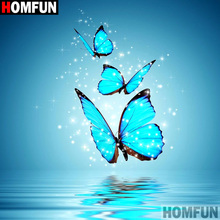 HOMFUN Full Diamond "Animal butterfly" DIY 5D Diamond Painting Cross Stitch Home Decor Picture Of Rhinestone Handmade A16833 2024 - buy cheap