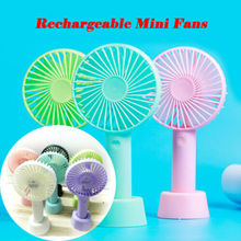 Rechargeable USB Quiet Mini Fan Air Cooler 3 Speed Operated Hand Held 1200mA Battery Cooling Fans For Outdoor Office 2024 - buy cheap