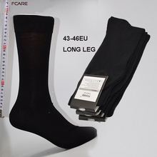 Fcare 8PCS=4 pairs 43,44,45,46 long leg business socks calcetines men cotton crew dress wedding black socks calcetas hombre 2024 - buy cheap
