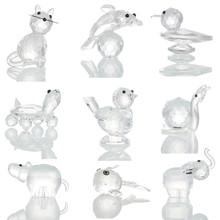 H & D-minifiguras de animales de cristal para decoración del hogar, figuritas coleccionables de animales de cristal para mesa, regalos únicos de Navidad, 9 tipos 2024 - compra barato
