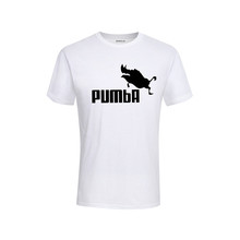 2019 Забавные милые футболки homme Pumba, мужские повседневные хлопковые топы с короткими рукавами, крутая футболка, летний Трикотажный костюм, футболка 2024 - купить недорого