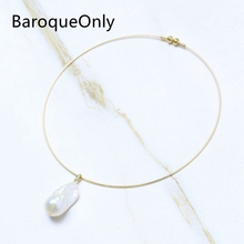 BaroqueOnly One Baroque Big Pearl 25-30mm Pendant Choker High Luster Oyster Shell Freshwater Pearl Simple Style Accessory 2024 - buy cheap