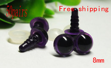 Hot sell!!!100pairs/lot elegant purple colored Plastic Safety Eyes with washer kit-8mm 2024 - buy cheap