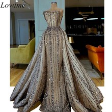 Luxury Dubai Two Pieces Evening Dresses Long Mermaid Strapless Crystals Sequin Prom Party Gowns 2019 Women вечернее платье 2024 - buy cheap