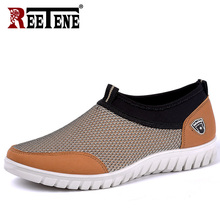 REETENE 2019 Summer Mesh Shoe Sneakers For Men Shoes Breathable Men Casual Shoes Slip-On Male Shoes Loafers Casual Walking 38-48 2024 - buy cheap