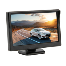 5-дюймовый автомобильный монитор заднего вида TFT ЖК-экран 2 видеовхода поддержка VCD DVD камера заднего вида 2024 - купить недорого