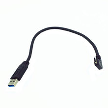 USB 3.0 (Type-A) Male to USB90 degree  Angle 3.1 (Type-C)Male USB Data  Charge Cable Connector(Black)  0.25m 2024 - buy cheap