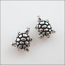 Модные 20 шт Тибетский серебристый цвет милые крошечные бусины-разделители черепахи 8x10mm 2024 - купить недорого