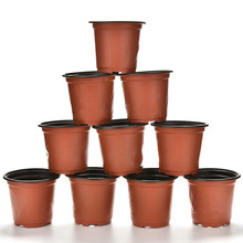 Mini vaso de flores de jardim, pote de plástico inquebrável para jardim doméstico, cor dupla, 10 peças 2024 - compre barato