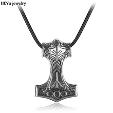 Punk Gothic Rock Biker Titanium Stainless Steel Raytheon Thor's Hammer Metal Pendant Chain Scandinavian Norse Viking Necklace 2024 - buy cheap