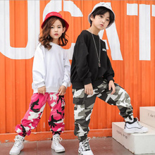 Crianças Cortadas Camisa Camuflagem Calças Basculador Hip Hop Roupas de dança Jazz Meninos Trajes de Dança De Dança De Salão Meninas Streetwear 2024 - compre barato