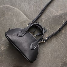 WOONAM Natural Genuine Calf Leather Bag Fully Handmade Women Fashion Small Shell Shaped Top Handle Shoulder Bag WB536 2024 - buy cheap