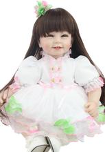 NPK 55CM Realistic Silicone Reborn Babies Pretty Flower Fairy Princess Girl Dolls Lifelike Reborn Kids Children Birthday Gift 2024 - buy cheap