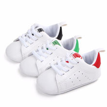 0-18M Newborn Baby Soft Sole Crib Shoes Lace up Soft Sole PU Casual Sneakers 2024 - buy cheap