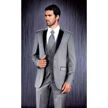 TPSAADE Men's 3 Pieces Suits Morning Groom Dress Lapel Men's Jacket West Slim Wedding Party Coat Pants (Jacket+Pants+Vest) 2024 - buy cheap