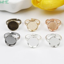 Hairpin Hair Clip Adjustable Blank Ring Blank Base Bezels for 12mm Cabochons Cameo Set DIY Ring Hair Ornaments Jewelry Making 2024 - buy cheap