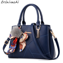 Women Leather Handbag Ribbons Bow Shoulder Bags for Women 2019  sac a main Female Messenger Bag Women Navy Blue Crossbody Bags 2024 - buy cheap