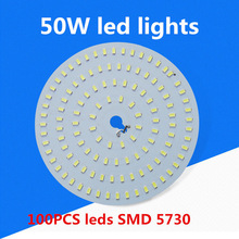 Factory Wholesale Dia112MM SMD 5730 50W with LED Hard Ronud ceiling lights AC180-240V LED Bar Light Aluminium plaste led lamp 2024 - buy cheap
