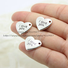 Sweet Bell 50pcs/lot Antique    heart Charms I Love You Charms jewellery pendant Diy Finding 15*17mm  2C200 2024 - buy cheap