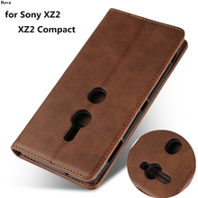 Кожаный чехол для Sony Xperia XZ2 XZ2, Компактный флип-чехол, держатель для карт, кобура, магнитный Привлекательный чехол, чехол-бумажник 2024 - купить недорого