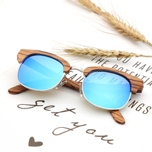 2021 New Vintage Zebra Wood Sunglasses Women Men Travel Polarized Half-frame Sun Glasses UV400 2024 - buy cheap