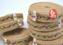 Favourite zakka new Natural COLOR Jute Rope wide 2.5cmX10M rope hollow wave lace handmade lace accessories DIY material 2024 - buy cheap