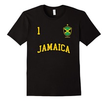 Camiseta de algodón con diseño para hombre, camisa de diseño a la moda, novedad de verano, con la parte trasera número 1, Camiseta deportiva con la bandera jamaiquina 2024 - compra barato